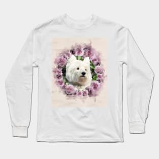 Flower wreath watercolour Long Sleeve T-Shirt